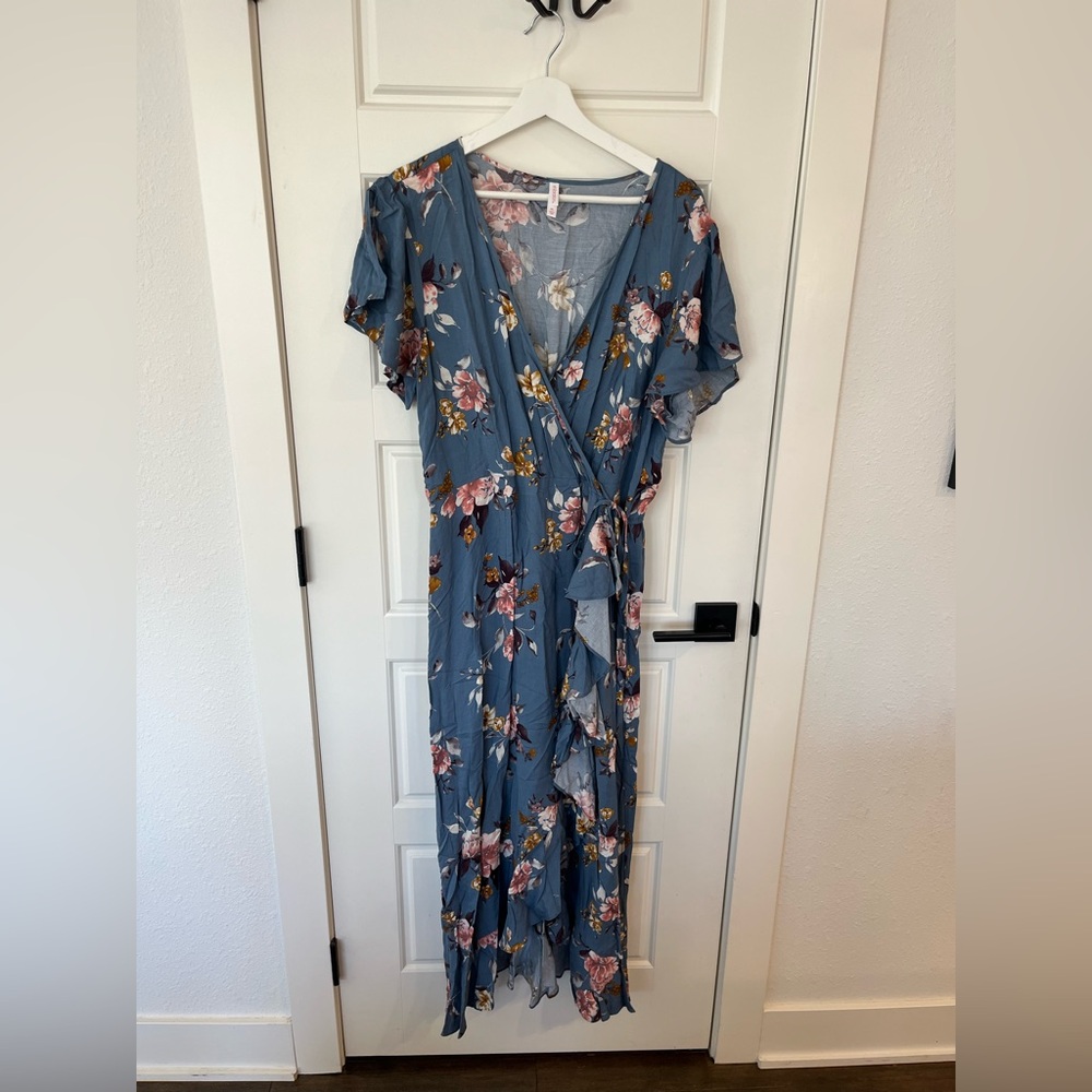 Xhilaration Floral Wrap Dress Women’s XL
